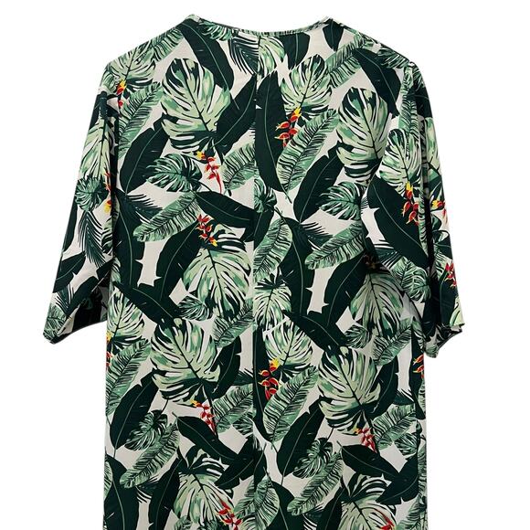 Rachel Zoe Swim Coverup Duster Green White Tropical Palm Print One Size - Picture 6 of 12